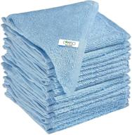 🧽 9-pack kitchen cleaning sponge cloth dish towels - lint-free dishcloths, super absorbent dishtowels, reusable cloth for kitchen, home, car - dish rags, scrub hand towel, drying fast - blue logo