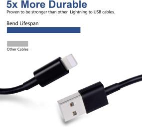 img 3 attached to 📱 High Quality 10ft iPhone Charger Cord 3 Pack with Black Finish - Compatible with iPhone 12, 11, 11 Pro, XS MAX, XR, X, 8