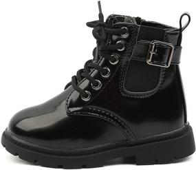 img 2 attached to Komfyea Toddler Boots: Zipper Combat Boys' Shoes - Perfect Footwear for Style and Comfort