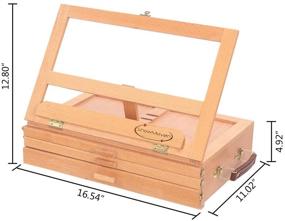 img 3 attached to Crazyworld Tabletop Art Easel: Portable Beech Stand with Adjustable Sketchbox and 3 Layer Drawer