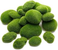 🌿 tecunite set of 20 artificial moss rocks – faux green moss covered stones in 5 different sizes logo