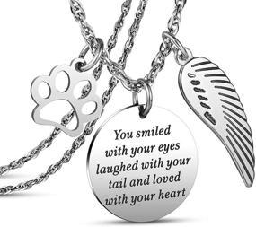 img 4 attached to 🐾 Pet Memorial Necklace Loss of Pet Memory Gift - JanToDec Jewelry Dog Cat Loss Pendant Necklace: Smiling Eyes, Laughing Tail, Loving Heart