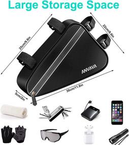 img 2 attached to 🚴 ANVAVA Triangle Bike Bag - Waterproof Frame Storage Pouch for Cycling, Reflective Bicycle Bag with Ample Storage - Ideal for Road/Mountain Bikes