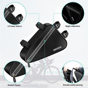 img 1 attached to 🚴 ANVAVA Triangle Bike Bag - Waterproof Frame Storage Pouch for Cycling, Reflective Bicycle Bag with Ample Storage - Ideal for Road/Mountain Bikes