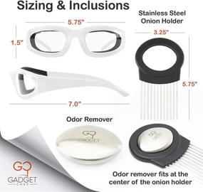 img 2 attached to Tear-Free Anti-Fog Onion Glasses with Micro Fiber Case - Onion Goggles 🧅 and Stainless Steel Holder Set with Odor Remover - Essential Kitchen Gadget in White