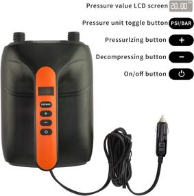 img 1 attached to High Pressure Dual Stage Electric Air Pump for Inflatable Stand Up Paddle Boards, Boats, Kayak - 20 PSI, 12V DC Car Connector