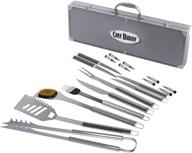 🍖 chef buddy's 19-piece stainless steel bbq grilling tool kit: ultimate summer barbecue grill utensil set with carrying case logo