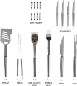 img 2 attached to 🍖 Chef Buddy's 19-Piece Stainless Steel BBQ Grilling Tool Kit: Ultimate Summer Barbecue Grill Utensil Set with Carrying Case