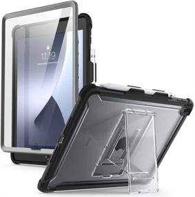 img 4 attached to 📱 Black i-Blason Ares Case for New iPad 8th/7th Generation, iPad 10.2 2020/2019 - Full-Body Kickstand Cover with Built-in Screen Protector & Pencil Holder