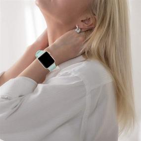 img 3 attached to 📱 Премиум мягкий силиконовый ремешок для Apple Watch SE Series 6-1 - совместимый с MITERV, 38 мм 40 мм