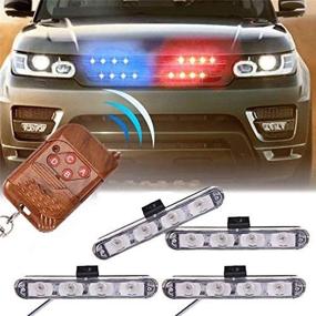 img 1 attached to 🚨 XTAUTO 16 LED Red & Blue Police Strobe Flash Light Dash Emergency Warning Lamp 12V for Enhanced SEO