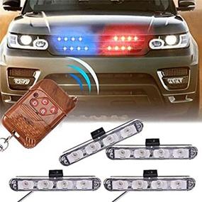 img 4 attached to 🚨 XTAUTO 16 LED Red & Blue Police Strobe Flash Light Dash Emergency Warning Lamp 12V for Enhanced SEO