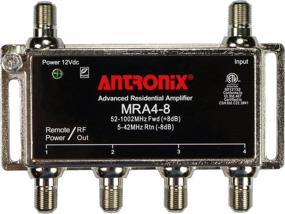 img 2 attached to 🔌 High-Performance 4-Port Cable TV/Antenna/HDTV/Internet Digital Signal Amplifier/Booster/Splitter with Passive Return, Black Coax Power Cable, F59 Terminators (Antronix MRA4-8)