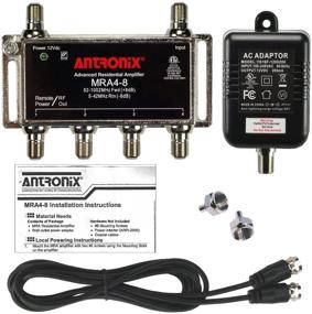 img 3 attached to 🔌 High-Performance 4-Port Cable TV/Antenna/HDTV/Internet Digital Signal Amplifier/Booster/Splitter with Passive Return, Black Coax Power Cable, F59 Terminators (Antronix MRA4-8)