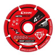 high-performance ezarc diamond cutting wheel: durable 4-1/2 x 7/8 inch cut 🔪 off wheel for metal, rebar, steel, iron, and inox with over 5000 cuts logo