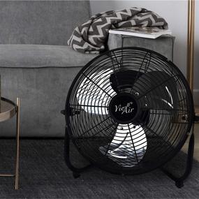 img 2 attached to 💨 12 Inch Black Industrial Floor Fan by Vie Air: Powerful, Quiet, Heavy Duty Metal Design