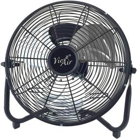 img 4 attached to 💨 12 Inch Black Industrial Floor Fan by Vie Air: Powerful, Quiet, Heavy Duty Metal Design