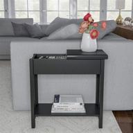 🏠 home lavish flip top end table with hidden hinged storage compartment and lower shelf - slim side console for living room, hallway, or entryway logo