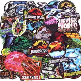 img 4 attached to 🦖 Dinosaur Stickers Decals, Waterproof Vinyl Decals for Laptop, Water Bottle, Skateboard, Phone, Motorcycle, Bicycle, Luggage, Guitar, Bike - 75pcs Pack Dinosaur Party Supplies
