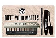 💄 get glam with w7 meet your mattes makeup gift set - 3 piece eye makeup essentials kit featuring black mascara, pencil eyeliner, and matte eyeshadow palette - perfect, cruelty-free makeup gift set logo