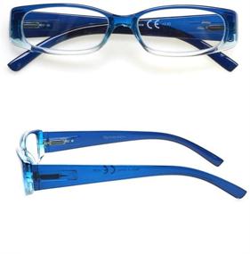 img 1 attached to 👓 Pack of 5 Rectangular Spring Hinge Reading Glasses with Fashionable Design, High-Quality Readers for both Men and Women