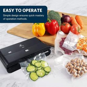 img 1 attached to 🔒 Compact Vacuum Sealer Machine for Dry & Moist Food Preservation with LED Indicator Lights - Full Starter Kit, Vacuuming & Sealing Modes (Black)