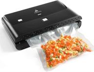 🔒 compact vacuum sealer machine for dry & moist food preservation with led indicator lights - full starter kit, vacuuming & sealing modes (black) logo