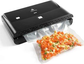 img 4 attached to 🔒 Compact Vacuum Sealer Machine for Dry & Moist Food Preservation with LED Indicator Lights - Full Starter Kit, Vacuuming & Sealing Modes (Black)