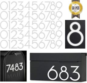 img 4 attached to 📫 Reflective Mailbox Numbers Sticker (0-9, 5 Sets) Waterproof Vinyl Self Adhesive Modern Number Sticker for Signs, Doors, Cars, Trucks, Home, Business, Address Number