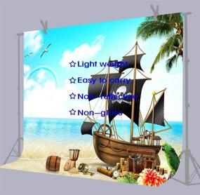 img 1 attached to 🏴 Captivating FUERMOR Cartoon Pirate Ship Backdrop for Memorable Themed Party Photography