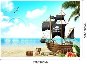 img 3 attached to 🏴 Captivating FUERMOR Cartoon Pirate Ship Backdrop for Memorable Themed Party Photography