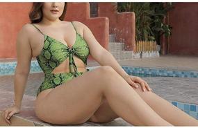 img 1 attached to Stylish ALLEGRACE Cut Out Plus Size One Piece Swimsuits with Open Back for Women - Monokinis that Perfectly Flatter