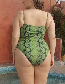 img 2 attached to Stylish ALLEGRACE Cut Out Plus Size One Piece Swimsuits with Open Back for Women - Monokinis that Perfectly Flatter