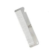 multi-purpose zeus f21: stainless steel beard comb bottle opener - versatile grooming tool logo