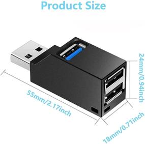 img 3 attached to 💻 High Speed 3 Port USB Hub: Plug and Play for Surface Pro, XPS, Notebook PC and More!