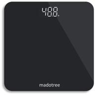 madotree bathroom digital scale: accurate & easy-to-read 400 lb weighing scale - black logo