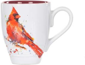 img 4 attached to 🎨 Gorgeous Crouser Cardinal Watercolor Glossy Stoneware - Elevate Your Tableware with Vibrant Artistry!