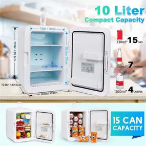 img 3 attached to 🥶 AstroAI Mini Fridge, 15 Can 10 Liter: Cooler & Refrigerator with AC/DC Thermoelectric Technology, Portable Skincare Fridge for Beverage, Bedroom, Office, Travel, ETL Listed (Black)