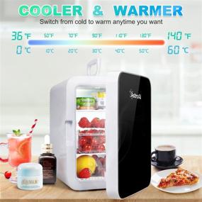 img 2 attached to 🥶 AstroAI Mini Fridge, 15 Can 10 Liter: Cooler & Refrigerator with AC/DC Thermoelectric Technology, Portable Skincare Fridge for Beverage, Bedroom, Office, Travel, ETL Listed (Black)