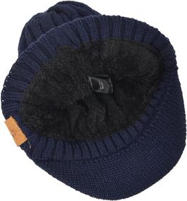 img 1 attached to 🧢 Winter Warmth Reloaded: Retro Newsboy Knitted Hat with Visor Bill for Men