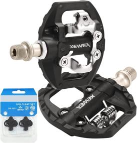 img 4 attached to 🚲 XEWEA MTB Bike Pedals: Dual Platform Compatible with Shimano SPD Mountain Clipless Pedals | Lightweight Nylon Fiber/Alloy Bicycle Pedals for BMX, Spin, Exercise, Peloton, Trekking Bike | 3-Sealed Bearing Design