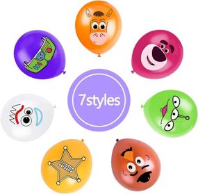 img 1 attached to Toy Inspired Story Party Supplies: Colorful Balloons for Toy Theme Birthday Parties, 28PCS Assorted Styles, Perfect Kids Party Decorations & Favors