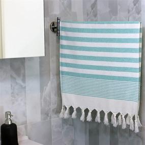 img 2 attached to 🛁 Set of 4 Turkish Hand Towels 20 x 40 inches - 100% Cotton Peshtemal (Natural Variety)