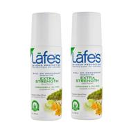 🌿 lafe's extra strength coriander & tea tree roll-on deodorant - aluminum-free natural deodorant for women & men - vegan, cruelty-free, gluten-free, paraben-free & baking soda-free - 24-hour protection - 2-pack (3oz each) logo