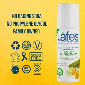 img 2 attached to 🌿 Lafe's Extra Strength Coriander & Tea Tree Roll-On Deodorant - Aluminum-Free Natural Deodorant for Women & Men - Vegan, Cruelty-Free, Gluten-Free, Paraben-Free & Baking Soda-Free - 24-Hour Protection - 2-Pack (3oz Each)