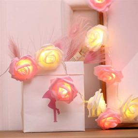 img 4 attached to 🌹 Romantic LED Rose Flower String Lights, 3M 20LED Battery Operated Fairy Light Lamp for Outdoor Valentine's Day, Wedding, Room, Garden, Christmas, Patio, Festival Party Decor – Pink