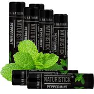 💄 7-pack black peppermint lip balm, ideal for men and women. stylish black stick gift set by naturistick. all-natural and 100% organic. top beeswax chapstick for soothing and restoring dry, chapped lips. crafted in the usa logo