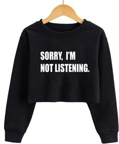 img 4 attached to 👧 G-Amber Girls Long Sleeve Sweatshirts: Kids Crop Print Fun Letters Fashion Pullover Tops