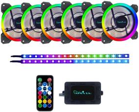 img 4 attached to Apevia ST6P2-RGB Spectra: 120mm Silent Dual Ring LED Fan with Remote Control & Addressable LED Strips - 16x LEDs, 8X Anti-Vibration Pads (6+2-pk)