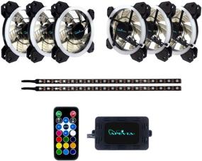 img 3 attached to Apevia ST6P2-RGB Spectra: 120mm Silent Dual Ring LED Fan with Remote Control & Addressable LED Strips - 16x LEDs, 8X Anti-Vibration Pads (6+2-pk)